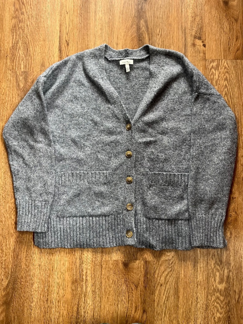 Ella Moss greyish blue button up sweater